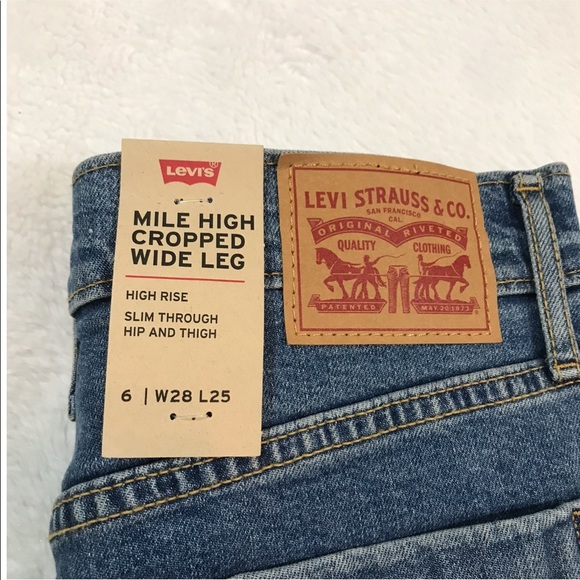 NWT LEVIS mile high cropped crop wide leg 6 jeans - Picture 5 of 16